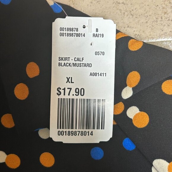 NWT Multi Color Polka Dots Mdi Skirt  A Line Size XL Forever 21 Casual Coquette - Picture 8 of 13